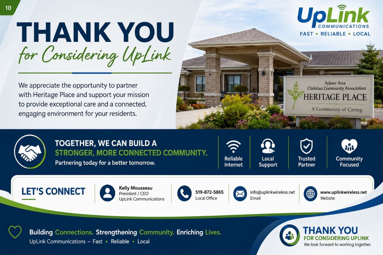 Heritage Place presentation slide 10: Thank You